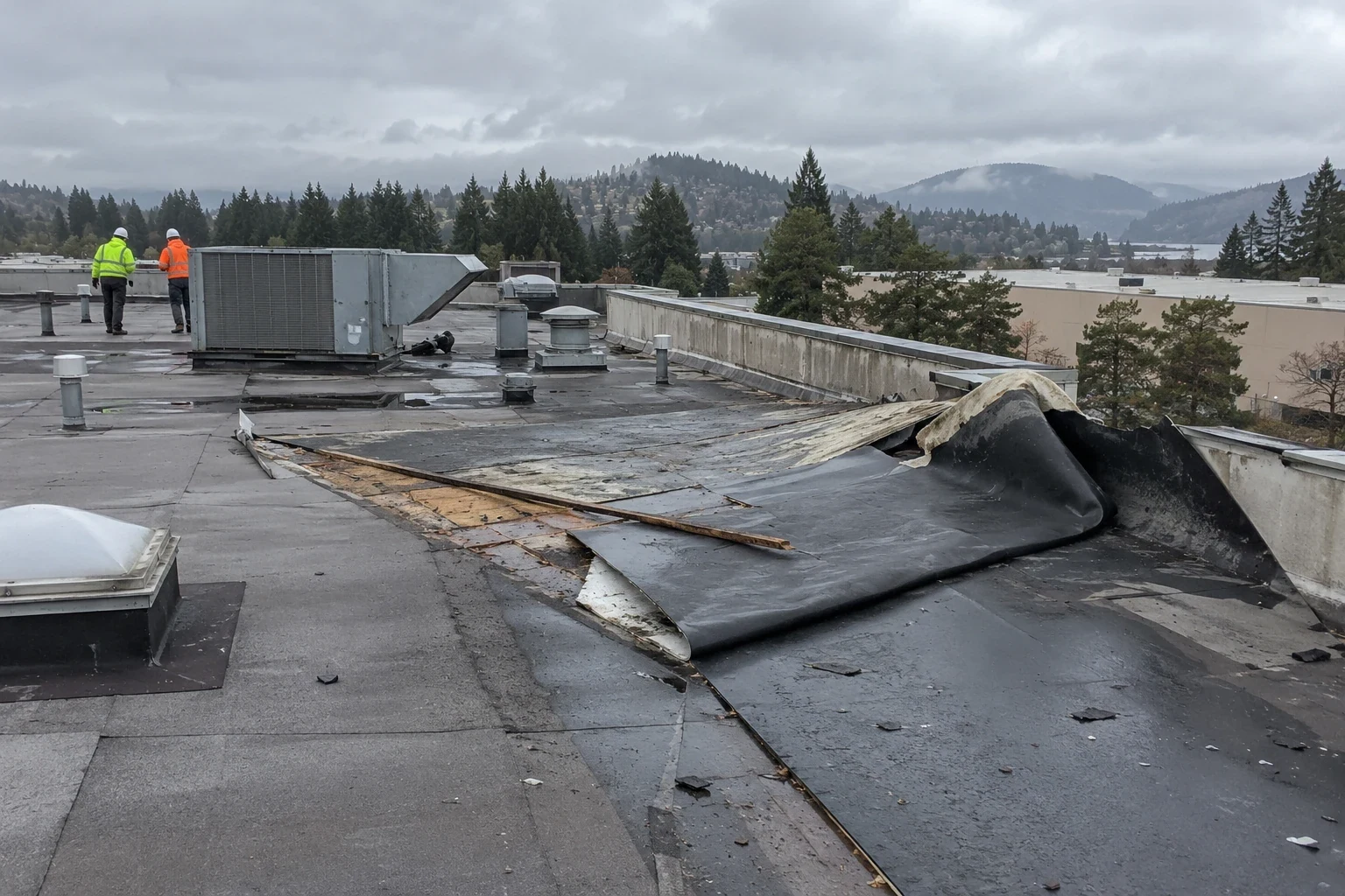 Wind damage roof repair in Kent, WA Wind damage roof repair in Kent, WA